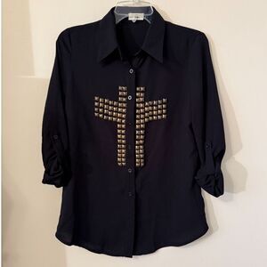 Tobi Women's Studded Button Up Blouse Y2K Size Small